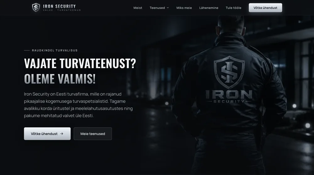 Iron Security veebilehe avavaade
